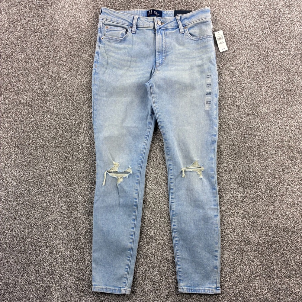 NWT Gap Universal Legging Jeans Women's 10/30R Light Wash Distressed Stretch